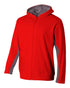 A4 Youth Full Zip Color Block Fleece Hoodie (NB4251), Color 'Scarlet/Graphite'